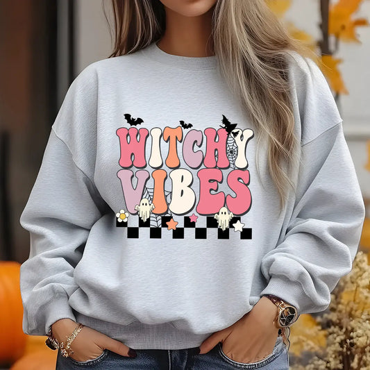 Sweatshirt featuring a Christmas-themed DTF transfer.