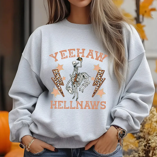 Sweatshirt featuring a Christmas-themed DTF transfer.