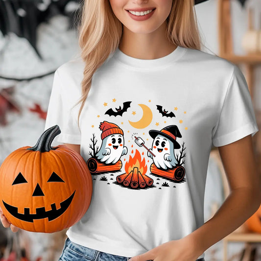 Sweatshirt featuring a Halloween-themed DTF transfer.