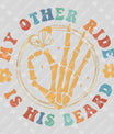 My Other Ride Is His Beard – Pocket Size Skeleton DTF Transfer