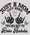 Just a Mom – Pink Heart & Stars DTF Transfer