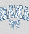 Blue Floral Bow Mama