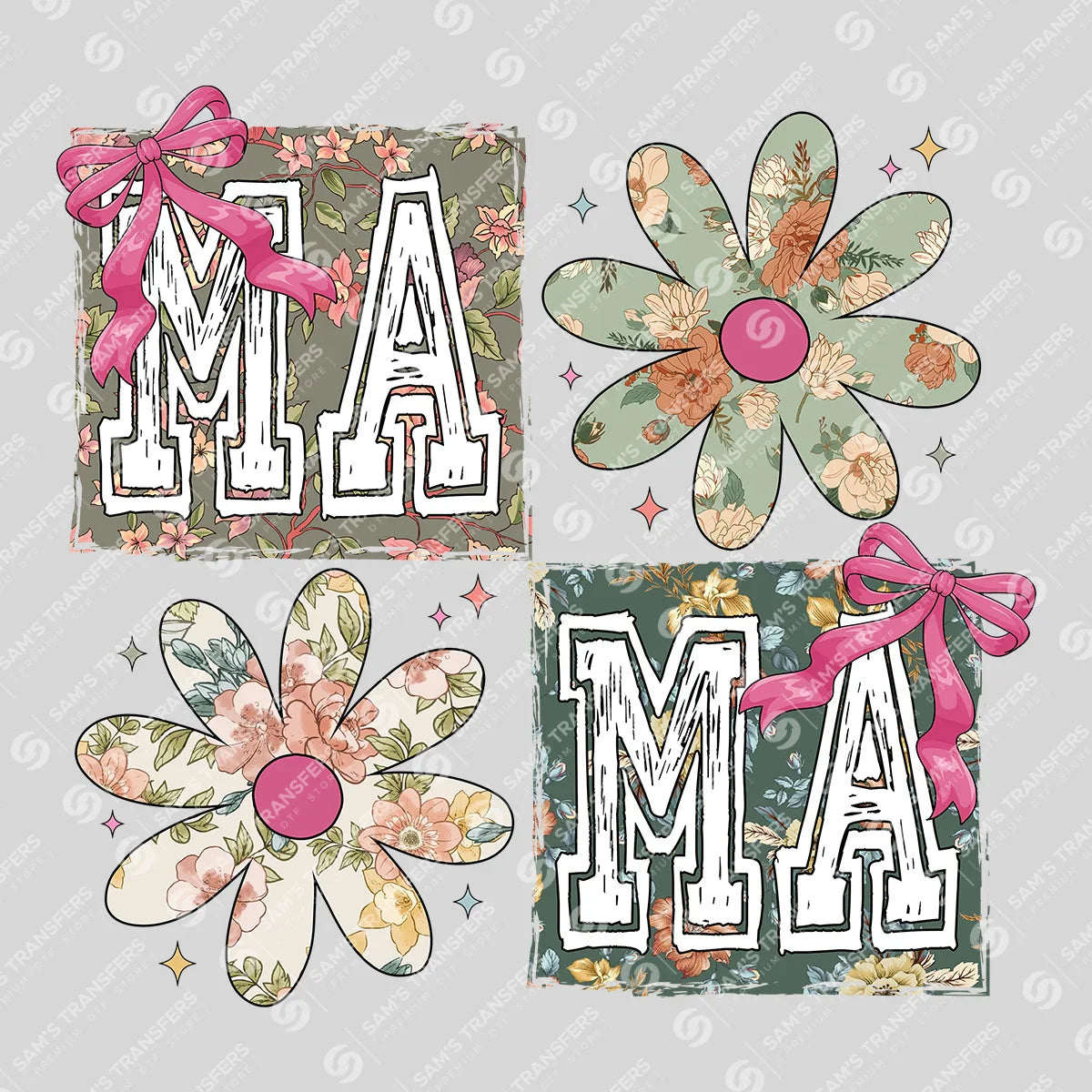 MAMA Patchwork Floral – DTF Transfers Ready to Press