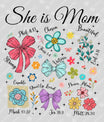 She is Mom – Faith & Floral Bible Verse DTF Transfers Ready to Press