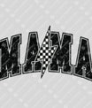 Checkered Lightning Mama – Bold Racer-Inspired Graphic Mother's Day DTF Transfers
