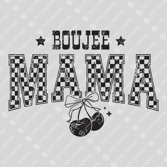 Boujee Mama – Glam Checkerboard Cherry Design