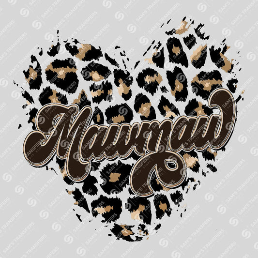 Mawmaw Leopard Heart – Ready-to-Press DTF Transfer