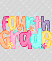 Fourth Grade – Colorful Back-to-School DTF Transfer