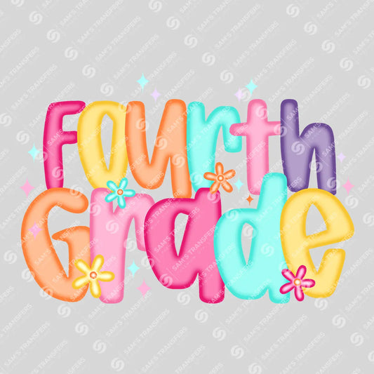 Fourth Grade – Colorful Back-to-School DTF Transfer