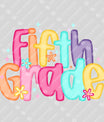 Fifth Grade – Colorful Back-to-School DTF Transfer