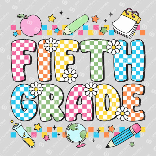 Fifth Grade Checkered – Back-to-School DTF Transfer