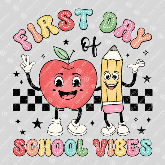 First Day of School Vibes – Cute Cartoon DTF Transfer