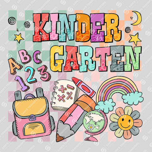 Kindergarten Checkered – Back-to-School DTF Transfer