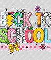 Back to School – Bright Patterned Letter DTF Transfer