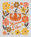Autumn Vibes – Pumpkin & Flowers Fall DTF Transfer