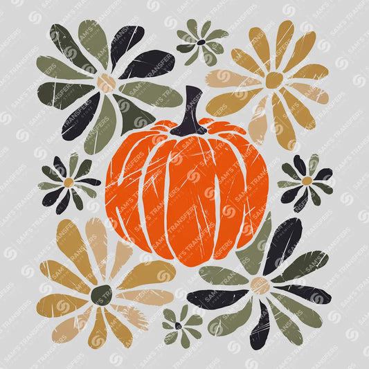 Rustic Pumpkin & Flowers – Fall DTF Transfer