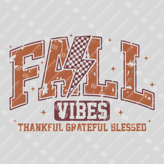 Fall Vibes – Thankful Grateful Blessed DTF Transfer