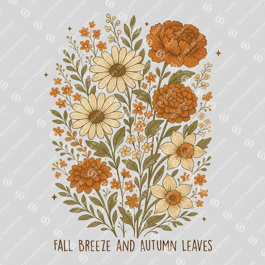 Fall Breeze and Autumn Leaves – Floral DTF Transfer