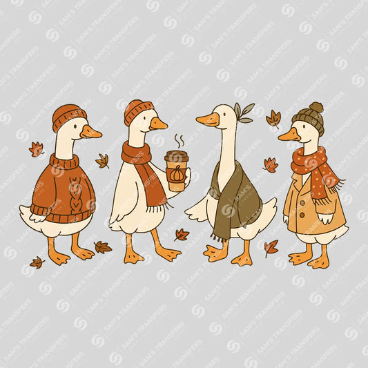 Fall Friends Ducks – Cozy Autumn DTF Transfer