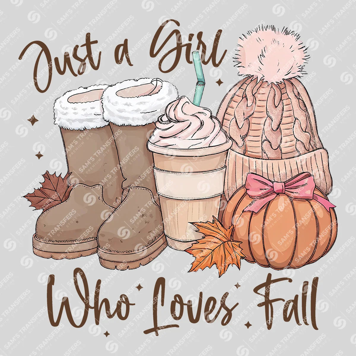 Just a Girl Who Loves Fall – Cozy Autumn DTF Transfer