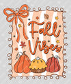 Fall Vibes – Pumpkins & Bow Autumn DTF Transfer