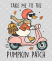 Take Me to the Pumpkin Patch – Fall Duck Scooter DTF Transfer