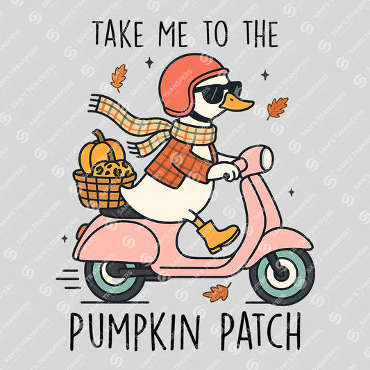 Take Me to the Pumpkin Patch – Fall Duck Scooter DTF Transfer