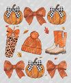 Cozy Fall Vibes – Pumpkins, Bows & Autumn Accessories DTF Transfer