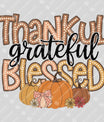 Thankful Grateful Blessed – Pumpkins & Script Fall DTF Transfer