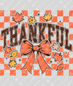 Thankful – Checkered Fall Bow & Leaves DTF Transfer