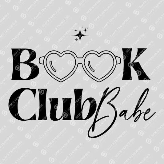Book Club Babe – Heart Glasses Script DTF Transfer