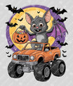 Halloween Bat Truck – Kids Trick-or-Treat DTF Transfer
