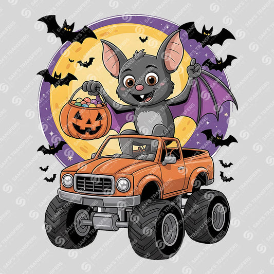 Halloween Bat Truck – Kids Trick-or-Treat DTF Transfer