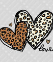Leopard Print Hearts Love – Trendy DTF Transfer