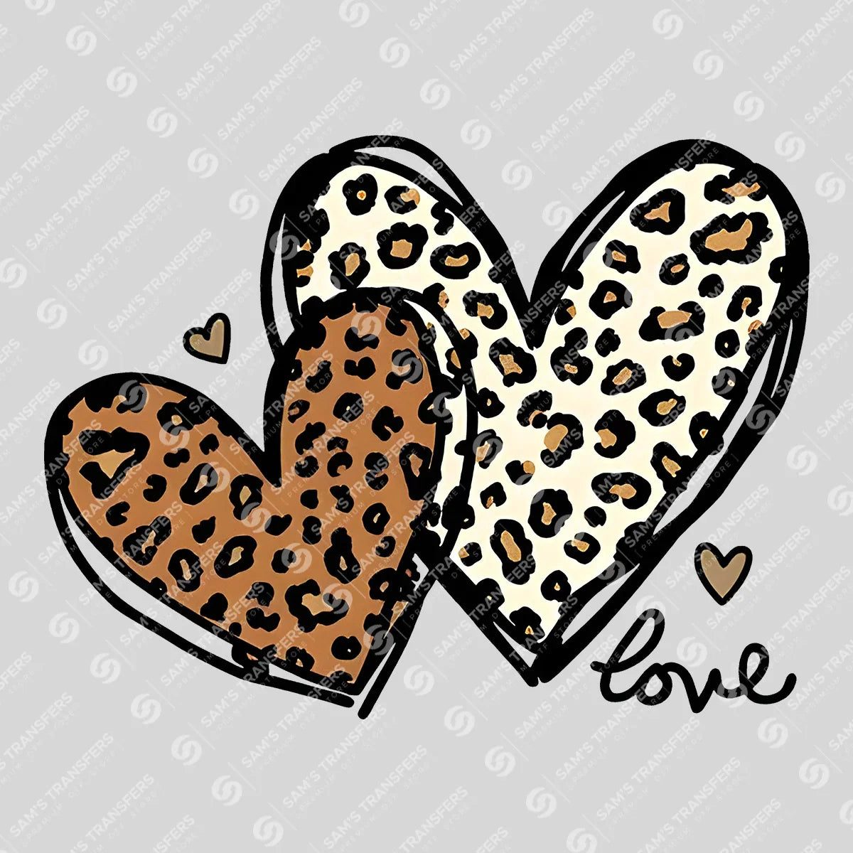 Leopard Print Hearts Love – Trendy DTF Transfer