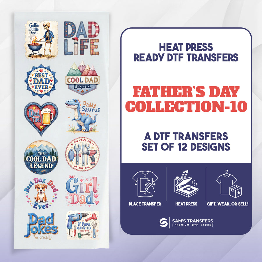 Fathers Day DTF Transfer Bundle | Best Seller Adult-size T-shirt Designs | Bundle-Collection-10