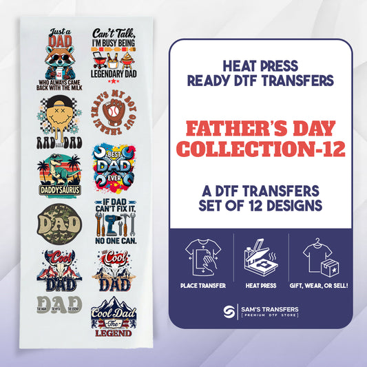 Fathers Day DTF Transfer Bundle | Best Seller Adult-size T-shirt Designs | Bundle-Collection-12