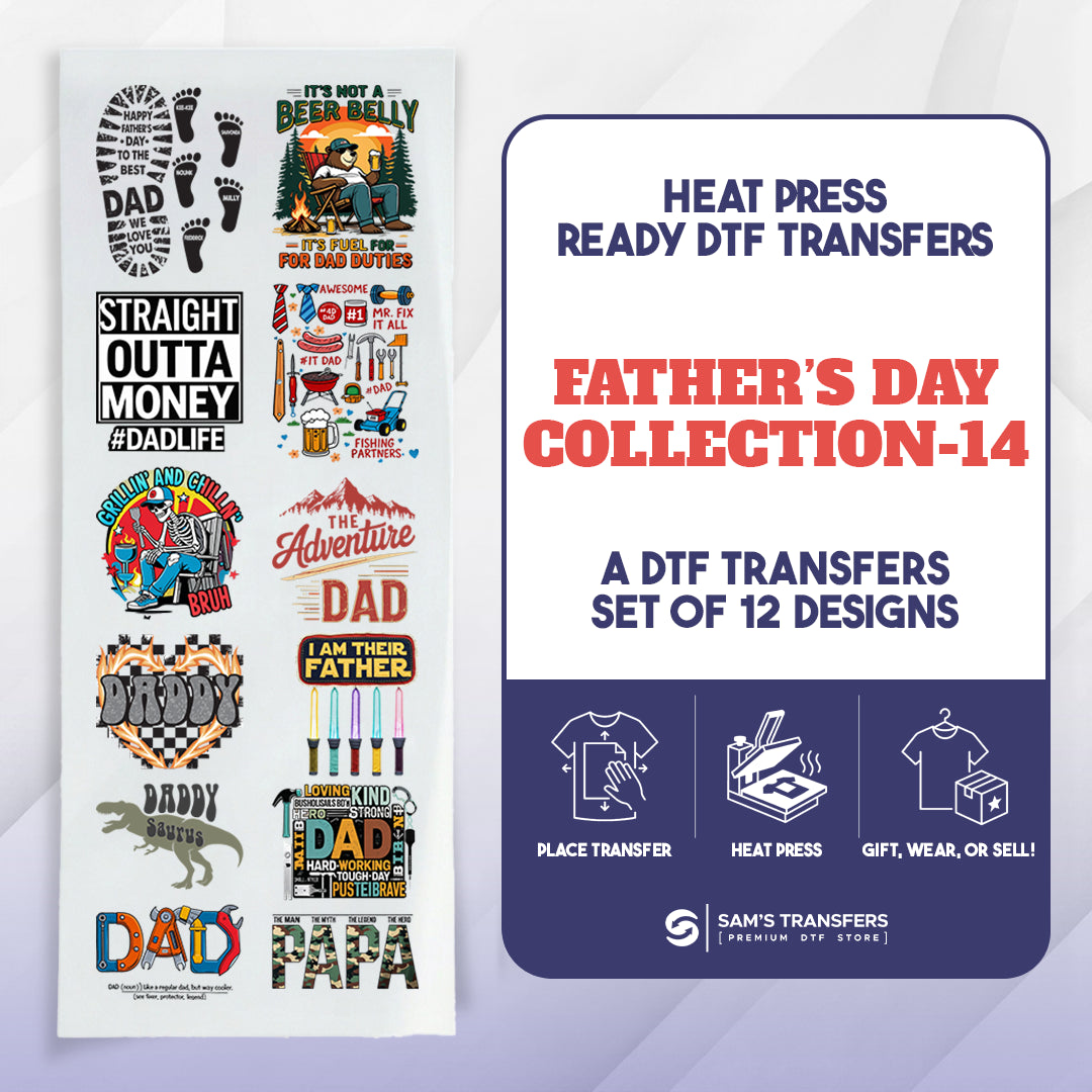 Father"s Day DTF Transfer Bundle | Best Seller Adult-size T-shirt Designs | Bundle-Collection-14