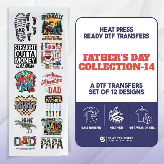 Father"s Day DTF Transfer Bundle | Best Seller Adult-size T-shirt Designs | Bundle-Collection-14