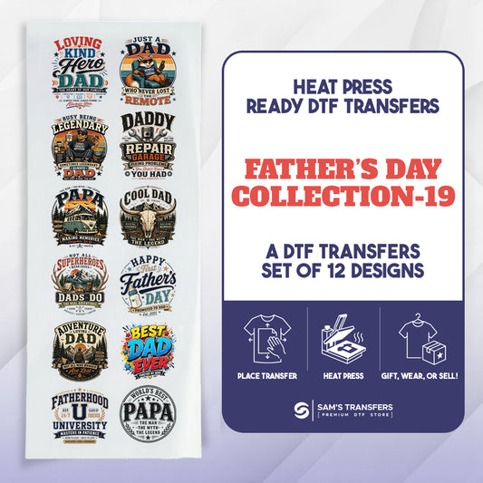 Father"s Day DTF Transfer Bundle | Best Seller Adult-size T-shirt Designs | Bundle-Collection-19