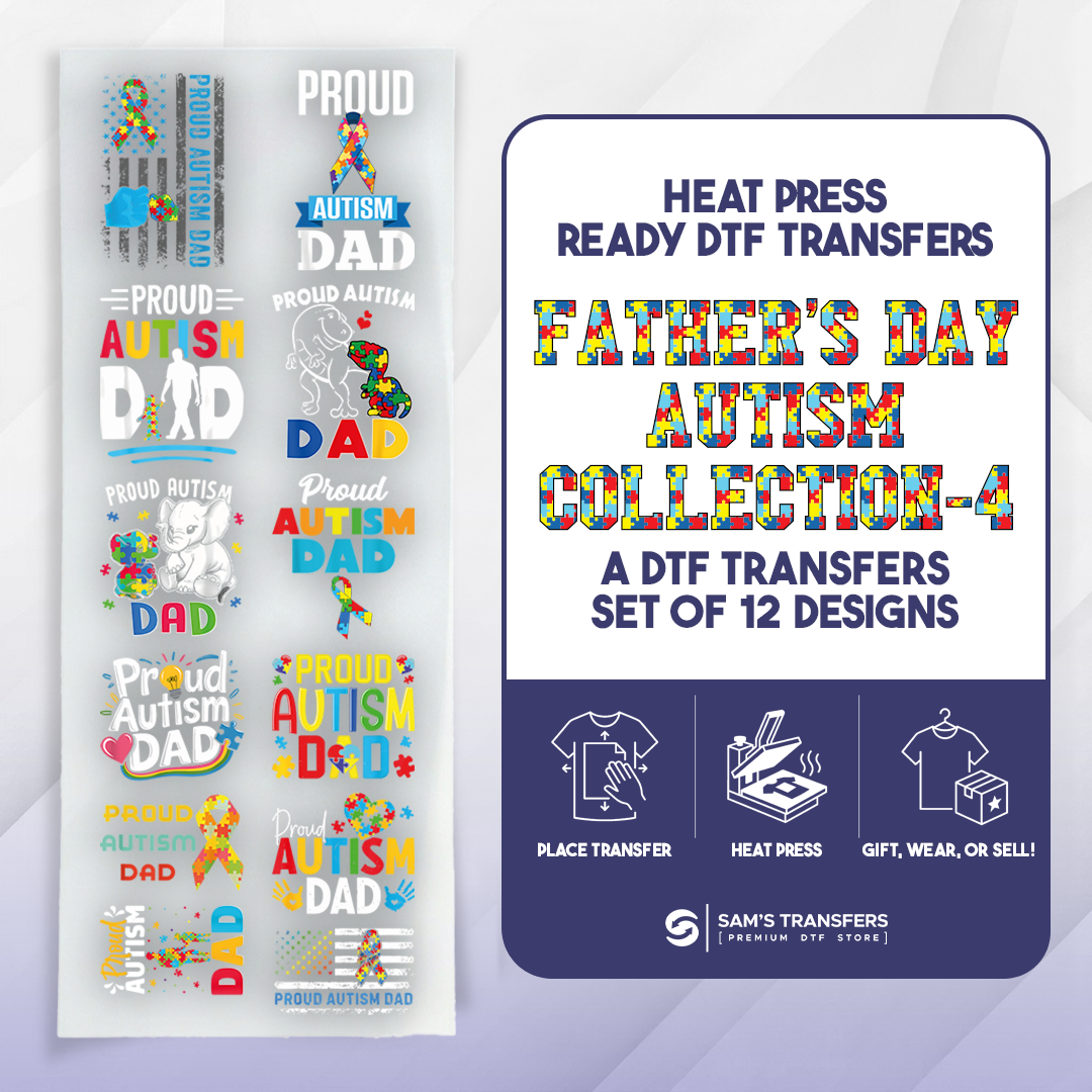 Fathers Day DTF Transfer Bundle | Best Seller Adult-size T-shirt Designs | Artboard_Autism_Dad_4