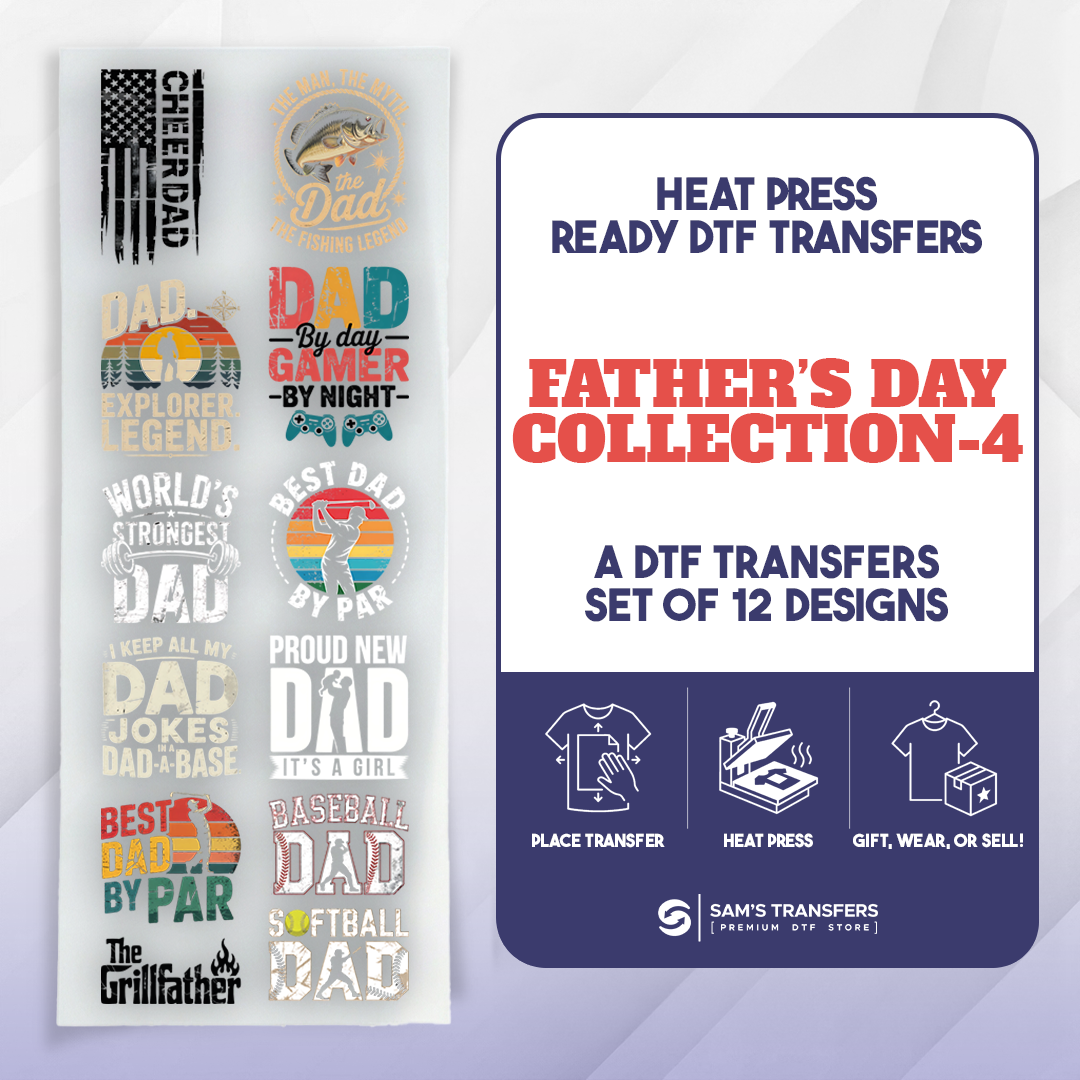 Buy Father's Day DTF Tranfers bundle including 12 design bulk dtf
