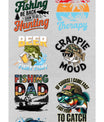 Fishing DTF Transfer Bundle - 12 Ready-to-Press Outdoor & Sportsman Designs - Sam's DTF Transfers