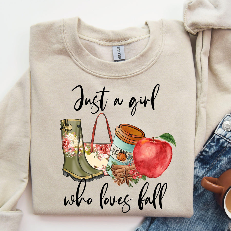Just a Girl Who Loves Fall - Cozy Edition Halloween DTF Transfer