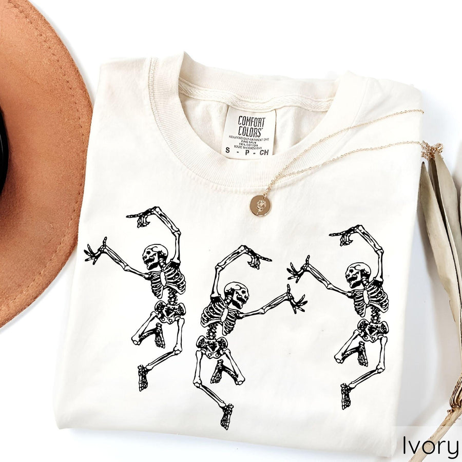 Dancing Skeletons - Ivory Edition Halloween DTF Transfer
