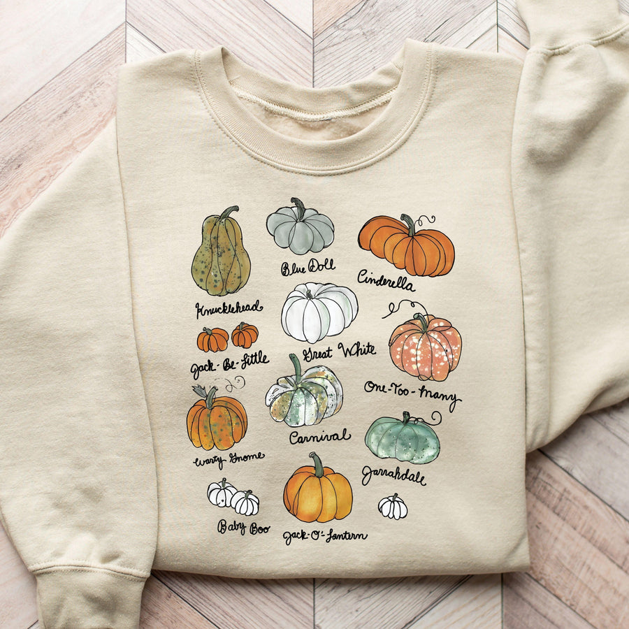 Pumpkin Varieties - Educational Halloween DTF Transfer