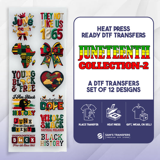 Juneteenth Day DTF Transfer Bundle | Best Seller Adult-size T-shirt Designs | Juneteenth-Day-Ready-DTF-Bundle-2