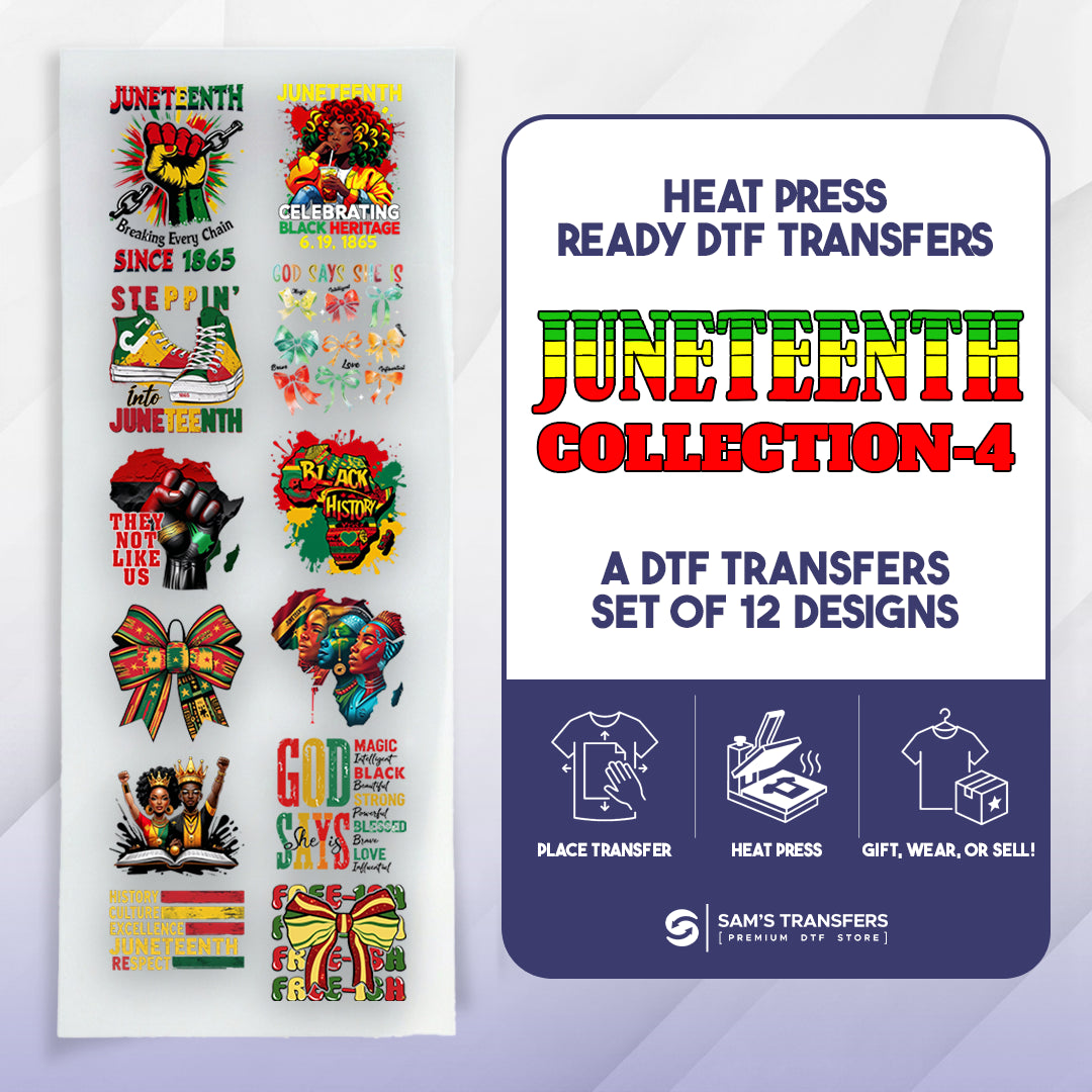 Juneteenth Day DTF Transfer Bundle | Best Seller Adult-size T-shirt Designs | Juneteenth-Day-Ready-DTF-Bundle-4