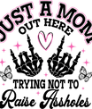Just a Mom – Pink Heart & Stars DTF Transfer - Sam's DTF Transfers