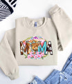 Highland Cow Floral MAMA Ready-to-Press DTF Transfer - Sam's DTF Transfers